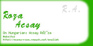 roza acsay business card